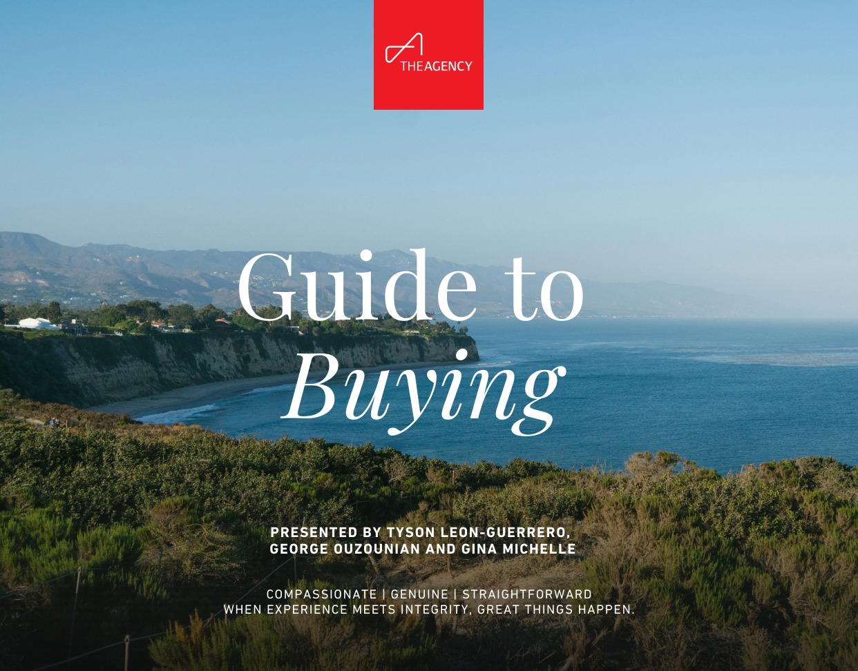 Cover of the Guide to Buying, presented by Tyson Leon-Guerrero, George Ouzounian and Gina Michelle